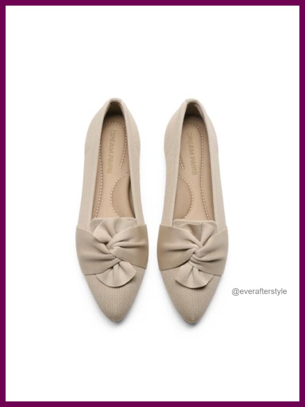 Pointed Toe Ballet Flats with Bow, Foldable Comfortable Slip-On Shoes